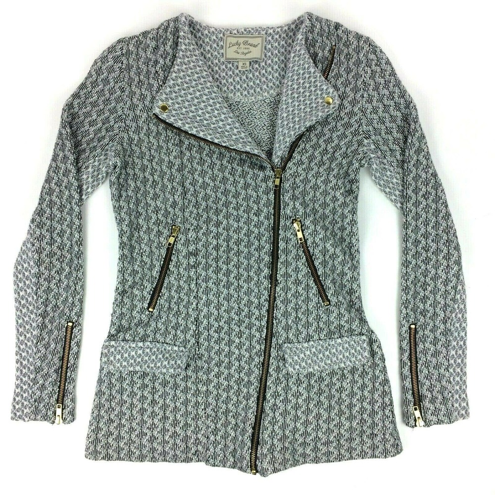 Lucky Brand zipper up asymmetrical sweater